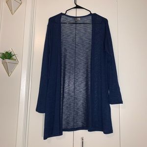 H&M Royal Blue Sheer Cardigan Longline Knit